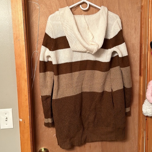 No Boundaries Juniors Hooded Cocoon Cardigan Sweater, Midweight size XL - Picture 6 of 10